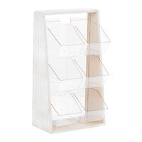Cal-Mil Newport 3-Tier White-Washed Pine Wood Vertical Condiment Organizer - 12" x 6 1/2 x 20 1/2"