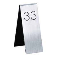 Cal-Mil 1 3/4" x 5" Silver / Black Number Table Tents - 26 to 50