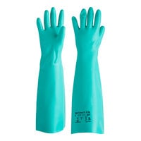 Ansell AlphaTec Solvex 37-185 18" Green 22 Mil Unsupported Sandpatch Nitrile Gloves