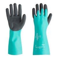 Ansell AlphaTec 58-735 13" Green / Gray Supported Ansell Grip Nitrile and PI Gloves