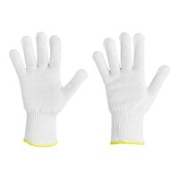 Ansell HyFlex 74-048 White Medium-Duty A6 Level Cut-Resistant Uncoated Knitted Gloves with Dyneema Liner