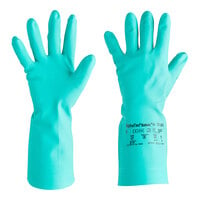 Ansell AlphaTec Solvex 37-155 13" Green 15 Mil Unsupported Sandpatch Nitrile Gloves