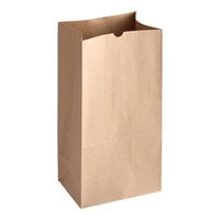 Choice 25 lb. Shorty Natural Kraft Paper Bag - 500/Case
