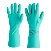 Ansell AlphaTec Solvex 37-145 13" Green 11 Mil Unsupported Sandpatch Nitrile Gloves