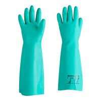 Ansell AlphaTec Solvex 37-165 15" Green 22 Mil Unsupported Sandpatch Nitrile Gloves