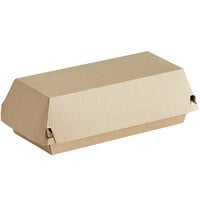 Sabert 7 3/4" x 3 1/4" Rectangular Corrugated Kraft Clamshell Take-Out Box - 420/Case
