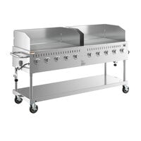 Backyard Pro LPG72 72" Stainless Steel Liquid Propane Outdoor Grill with Wind Guard