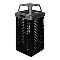Ex-Cell Kaiser Outdoor Kaleidoscope Collection RC-KDX36-T BLK 36 Gallon Black Gloss Trash Receptacle