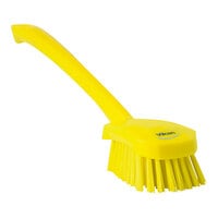 Vikan 41866 16" Yellow Washing Brush with Stiff Bristles