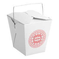 Emperor's Select 26 oz. Asian Paper Take-Out Container with Wire Handle - 50/Pack