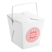 Emperor's Select 32 oz. Asian Paper Take-Out Container with Wire Handle - 50/Pack