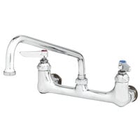 T&S B-0231-EE-CR Wall Mounted Pantry Faucet with 8" Centers, 12" Swing Nozzle, Cerama Cartridges, and EE Connections