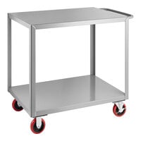 Lavex 36" x 24" x 35" Two Shelf Steel Utility Cart - Fully Welded
