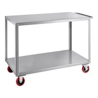 Lavex 48" x 24" x 35" Two Shelf Steel Utility Cart - Fully Welded