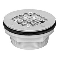 Oatey 42099 140 Series / 101 PNC Series PVC Shower Drain with 4 1/4" Round Stainless Steel Strainer and 2" Outlet