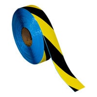 Superior Mark 2" x 100' Black / Yellow Striped Safety Floor Tape