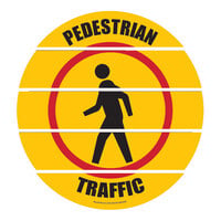 Superior Mark 17 1/2" Yellow / Black "Pedestrian Traffic" Safety Floor Sign