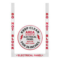 Superior Mark 24" x 36" White / Red Rubber "Do Not Block Electrical Panel" Safety Floor Sign Kit