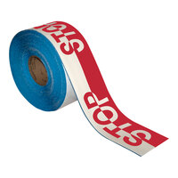 Superior Mark 4" x 100' Red / White "Stop" Safety Floor Tape