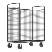 Valley Craft 57" x 30" x 68" Gray 3-Sided Stock Picking Cage Cart F89256VCGY - 1600 lb. Capacity