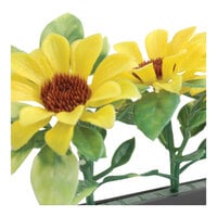 Dalebrook by BauscherHepp Garnish 19 5/8" Artificial Yellow / Green Melamine Sunflower Divider with Black Base GB4950