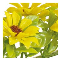 Dalebrook by BauscherHepp Garnish 19 13/16" Artificial Yellow / Green Melamine Sunflower Divider with White Base G4950