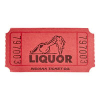Red 1-Part "Liquor" Raffle Ticket - 1000/Roll