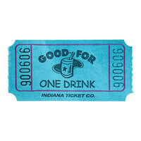 Blue 1-Part "Good for One Drink" Raffle Ticket - 1000/Roll