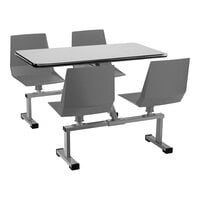 National Public Seating 24" x 48" Cluster Swivel Booth with Particleboard Core, T-Mold Edge, and Charcoal Seats