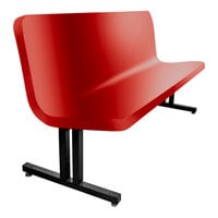 Sol-O-Matic 48" x 19" x 33" Contoured Holly Red Fiberglass Bench with Backrest