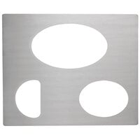 Vollrath 8250514 Miramar Stainless Steel Double Well Adapter Plate for Small Oval, Large Oval, and Half Oval Food Pan