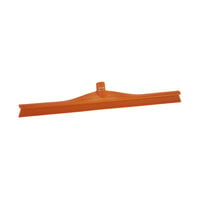 Vikan 71607 23 5/8" Orange Ultra-Hygienic Single Blade Rubber Floor Squeegee with Plastic Frame