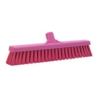 Vikan 31791 16 1/8" Pink Push Broom Head with Flagged Bristles