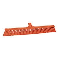 Vikan 31997 24" Orange Push Broom Head with Flagged Bristles