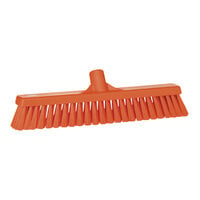 Vikan 31797 16 1/8" Orange Push Broom Head with Flagged Bristles