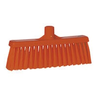 Vikan 31667 12 3/16" Orange Straight Lobby Broom Head with Unflagged Bristles
