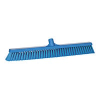 Vikan 31993 24" Blue Push Broom Head with Flagged Bristles