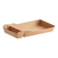 Carnival King 10 lb. Large Two-Compartment Paper Food Tray 8" x 4 13/16" x 1 3/8" - 500/Case