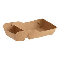 Carnival King 11 oz. Small Two-Compartment Paper Food Tray 3 1/2" x 2 1/2" x 1 3/16" - 475/Case