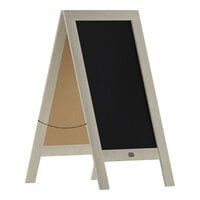 Flash Furniture Canterbury 40" x 20" Vintage White Wood Magnetic A-Frame Chalkboard