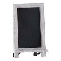 Flash Furniture Canterbury 9 1/2" x 14" Whitewashed Magnetic Tabletop Chalkboard with Metal Scrolled Legs