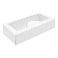 9 1/8" x 4 1/2" x 2" 1-Piece 1 lb. White Candy / Chocolate-Covered Strawberry Box with Rectangular Window - 250/Case