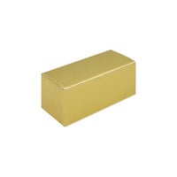 2 13/16" x 1 3/8" x 1 1/4" 1-Piece 2-Truffle Gold Foil Candy Box - 250/Case
