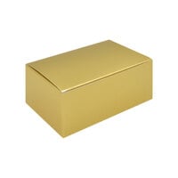 4 1/8" x 2 5/8" x 1 7/8" 1-Piece 1/4 lb. Gold Foil Candy Box - 250/Case