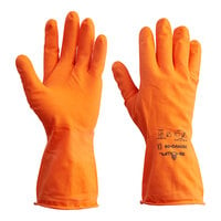 Showa 707HVO 12" 9-Mil Unsupported Orange Biodegradable Nitrile Bisque Glove - 12/Pack
