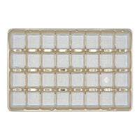 10 15/16" x 7 1/8" x 15/16" Gold 32-Cavity Candy Tray - 250/Case