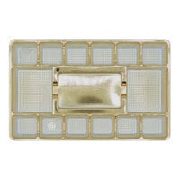 9 5/16" x 6" x 15/16" Gold 15-Cavity Candy Tray - 250/Case