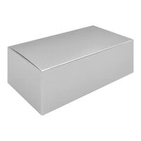 5 7/8" x 3 1/4" x 2 1/2" 1-Piece 1/2 lb. Silver Foil Candy Box - 250/Case