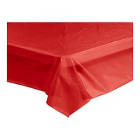 Choice 54" x 108" Red Plastic Table Cover - 3/Pack