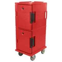 Cambro UPC800158 Ultra Camcarts® Hot Red Insulated Food Pan Carrier - Holds 12 Pans